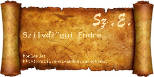 Szilvágyi Endre névjegykártya